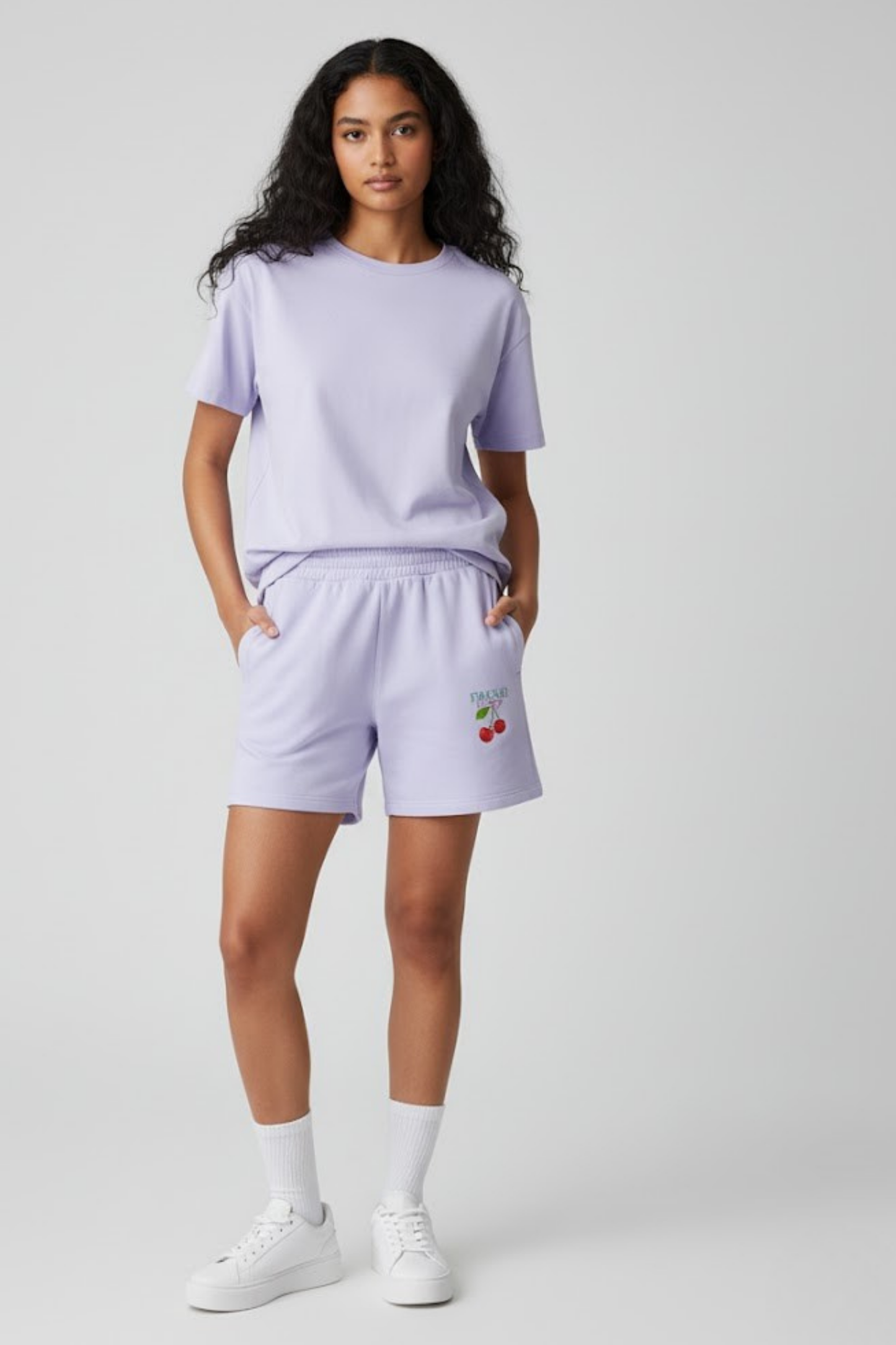 Cherry Dream Lilac French Terry Shorts