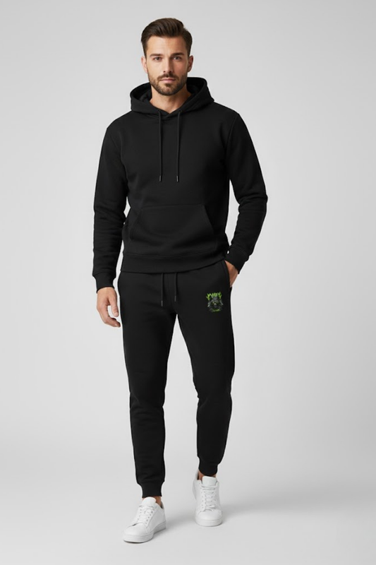Neon Graphic Black Fleece Joggers