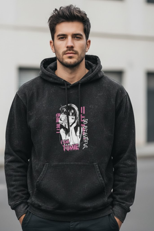 Tomie Manga Aesthetic Acid Wash Hoodie