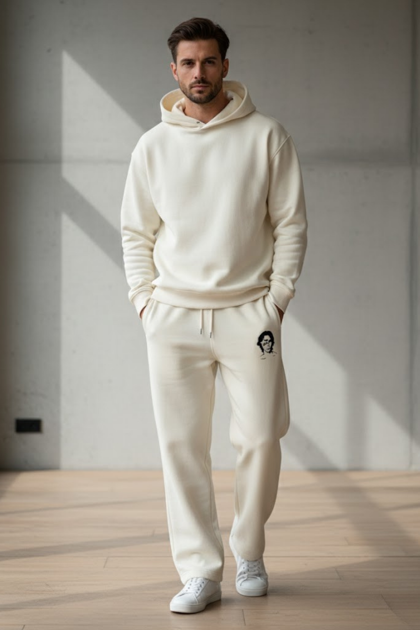 The Minimalist Comfort Fleece Sweatpants - Cream/Off-White