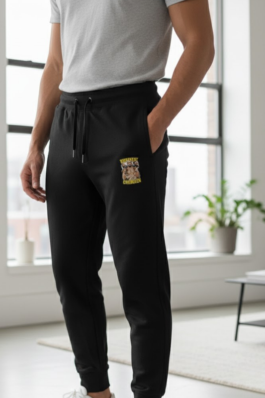 Anime Power-Up Black Fleece Joggers | Subtle Graphic