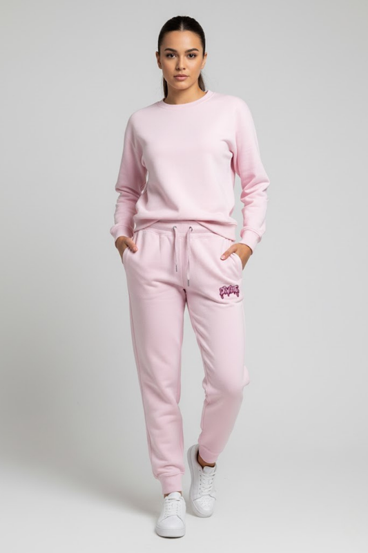Pinkie" Graphic Pastel Pink Comfort Joggers