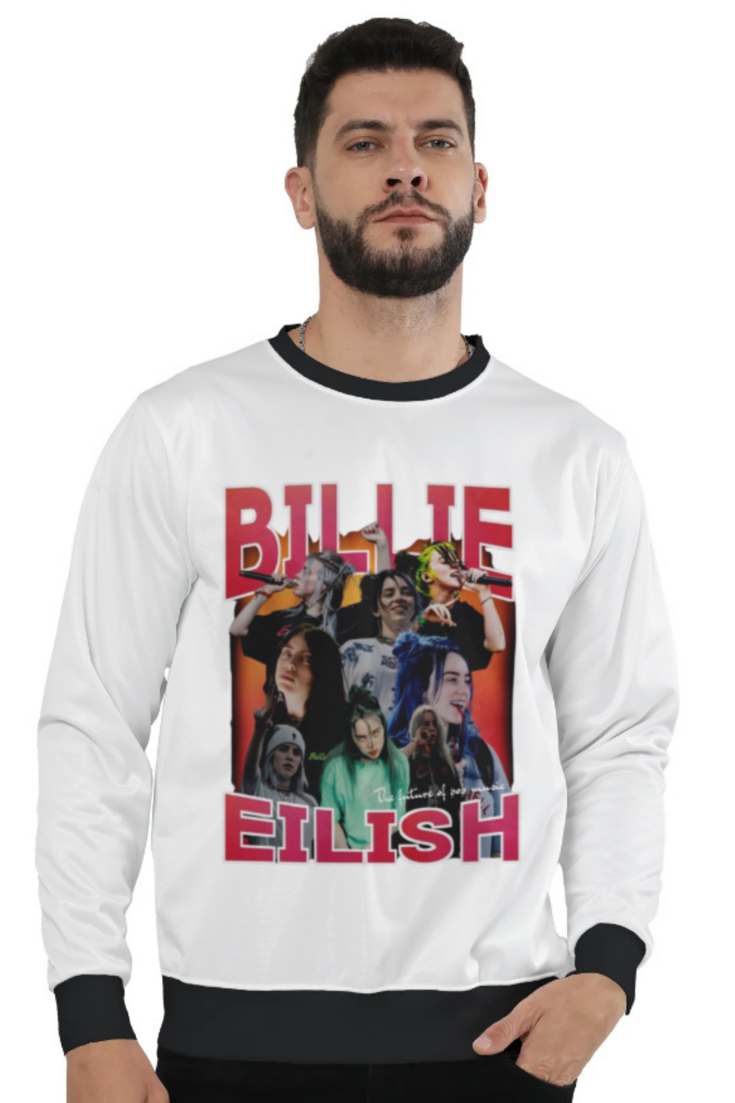 Billie Eilish Photo Collage Crewneck Sweatshirt - Pop Icon Edition