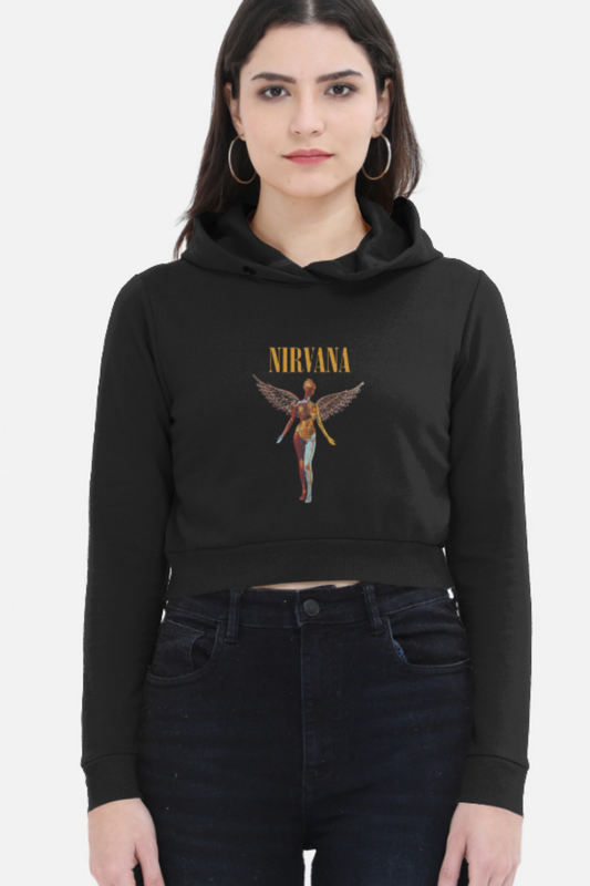 Nirvana In Utero Angel Crop Hoodie
