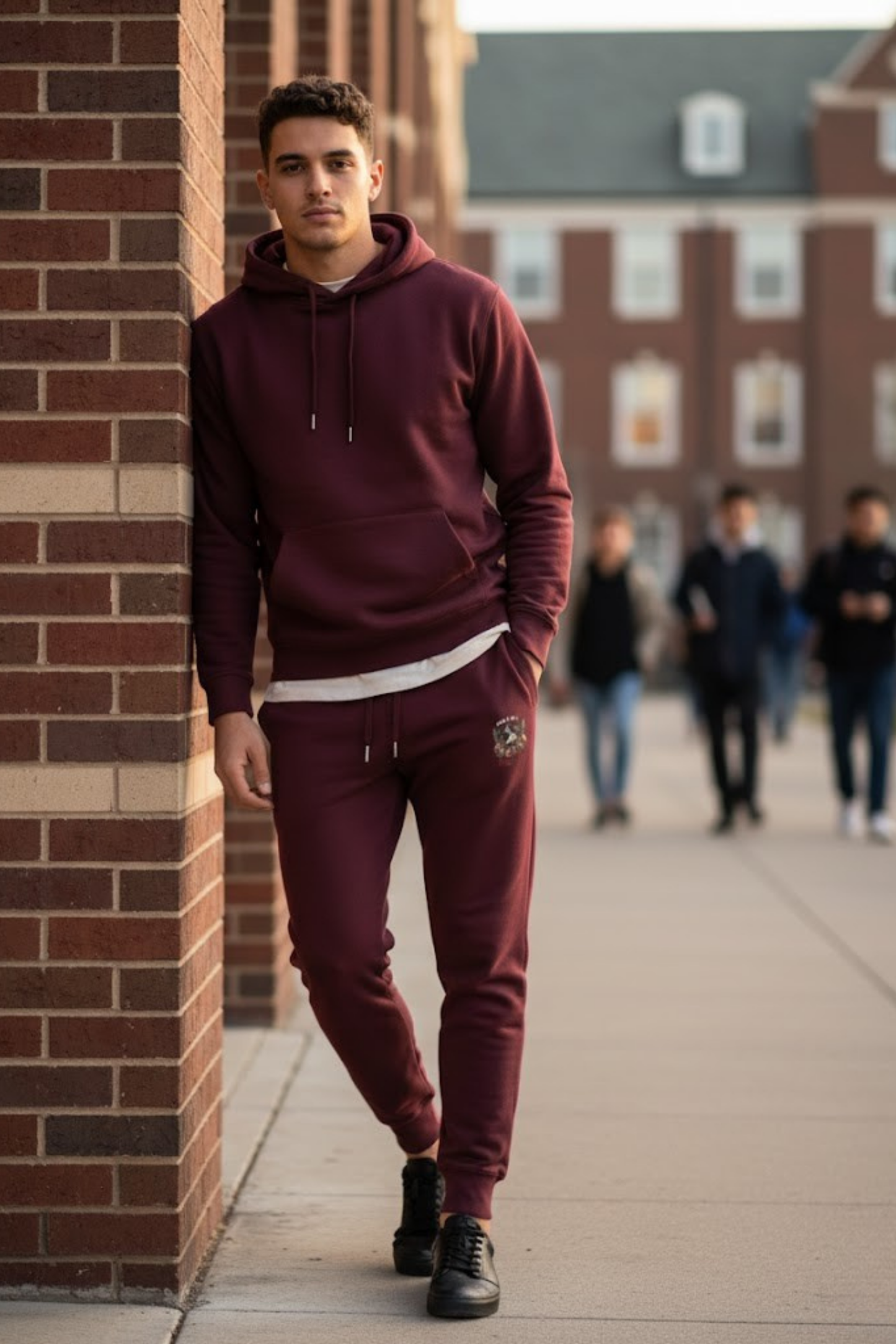 I Am Fine' Burgundy Pocket Graphic Joggers