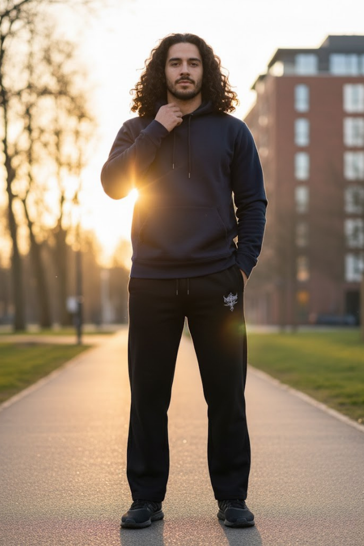 Ornate Graphic Wide-Leg Sweatpants