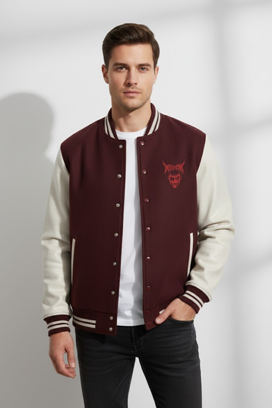 Crimson Fury" Berserk-Style Letterman Jacket
