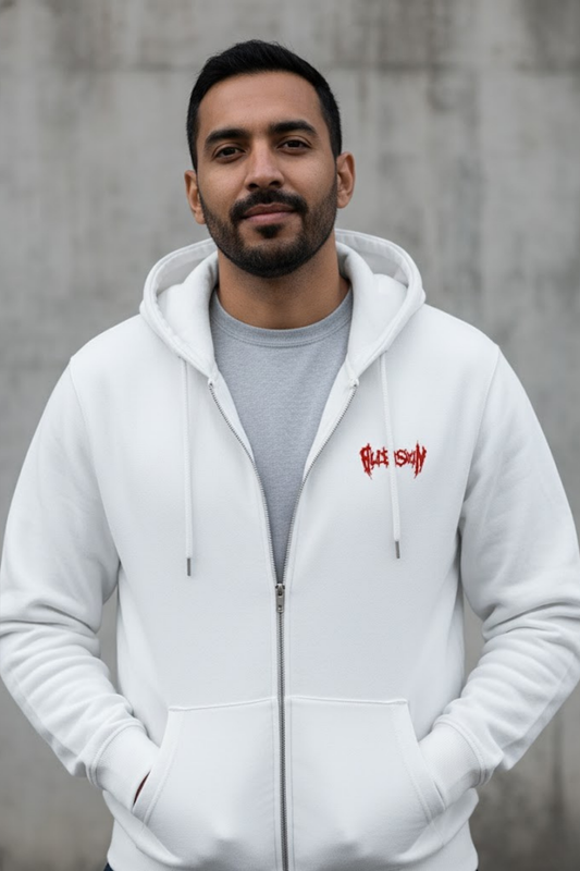 Crimson Script Zip Hoodie