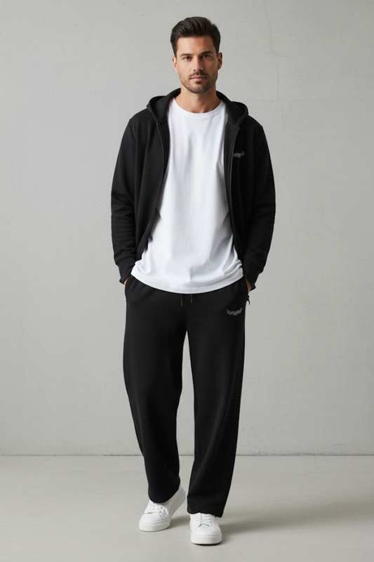 Street-Ready Relaxed Fit Track Pants with Custom Graphic