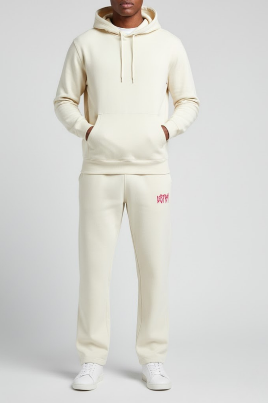 LOST BOY" Graffiti-Text Wide-Leg Sweatpants