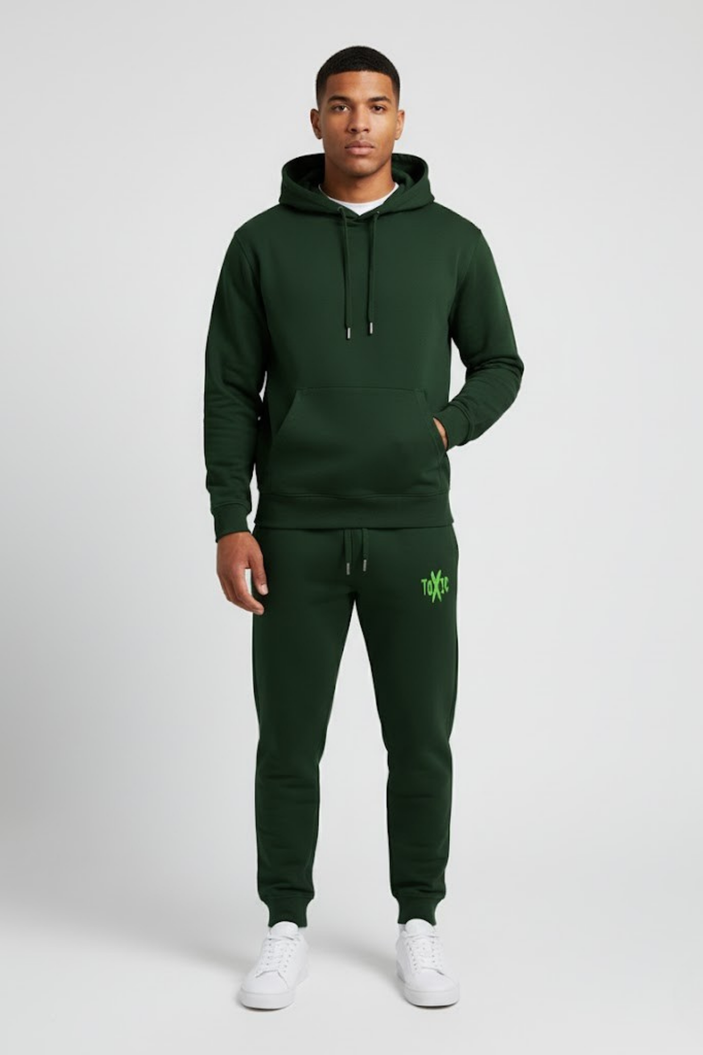 T-X-I-C" Neon-Green Embroidered Joggers