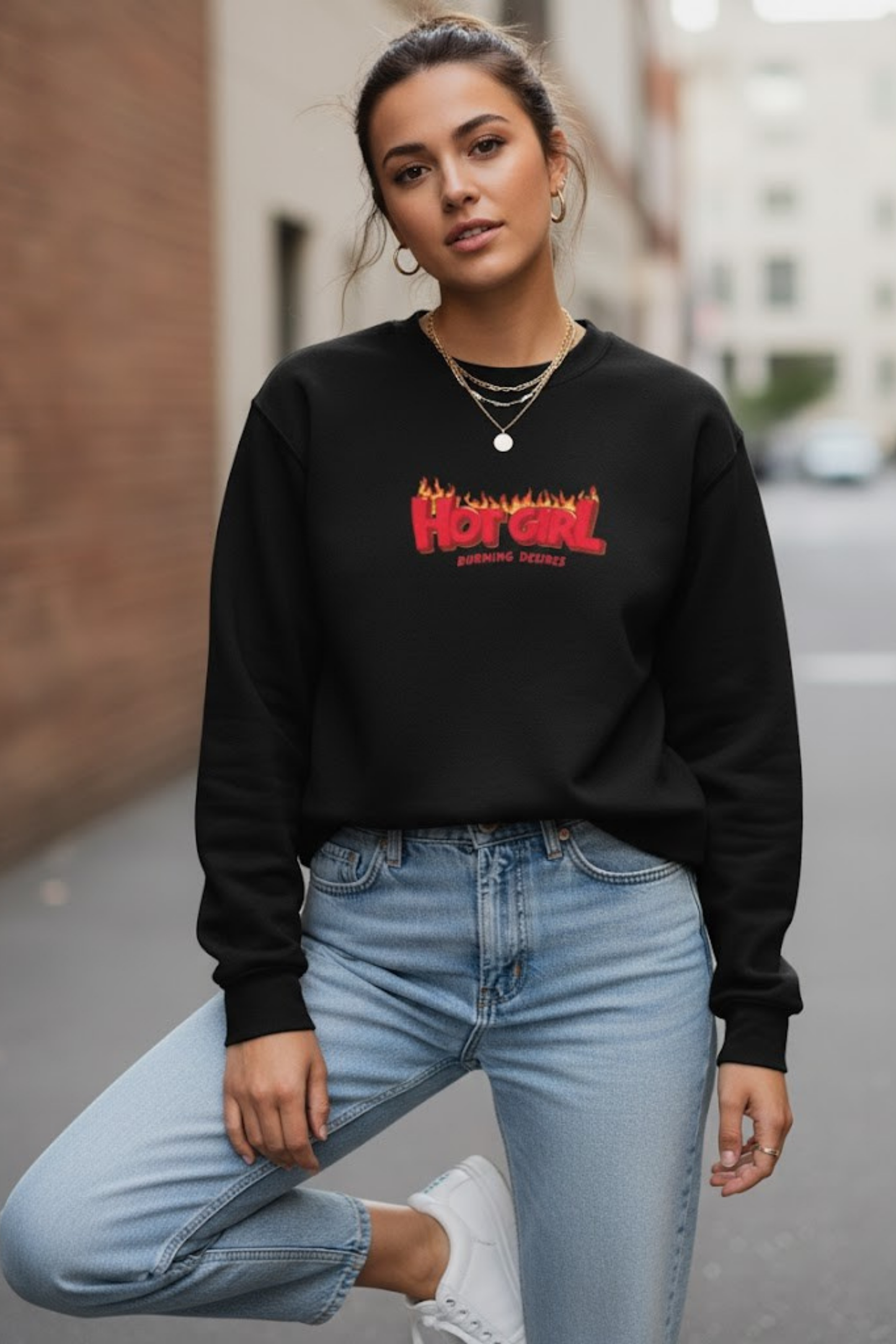 Hot Girl Burning Desires" Statement Sweatshirt