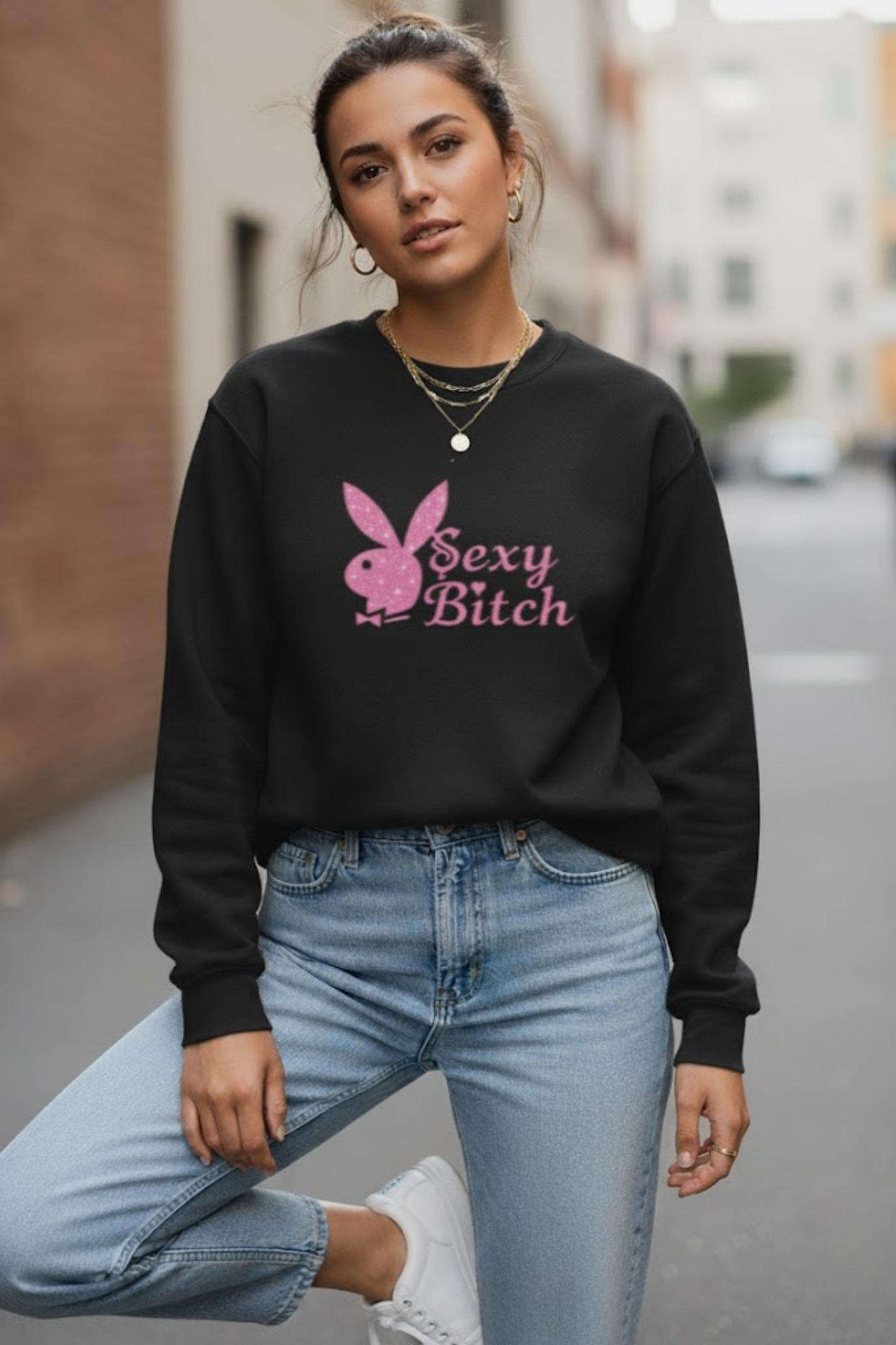 Sexy Bitch" Bunny Graphic Sweatshirt