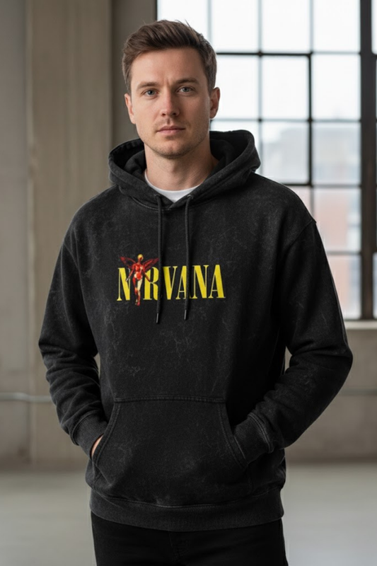 Grunge Hero Mashup Acid Wash Hoodie