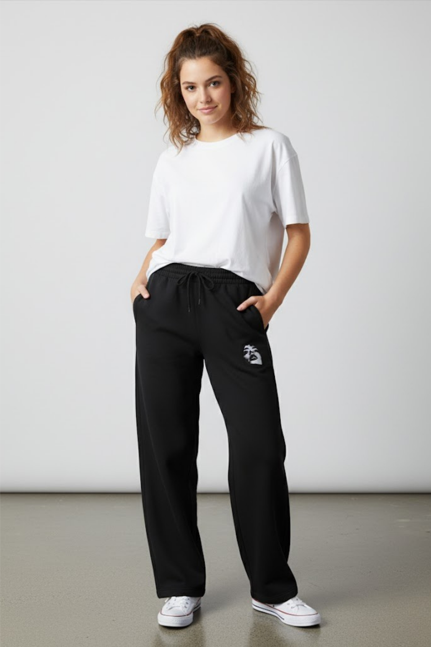 Visions Wide-Leg Graphic Sweatpants