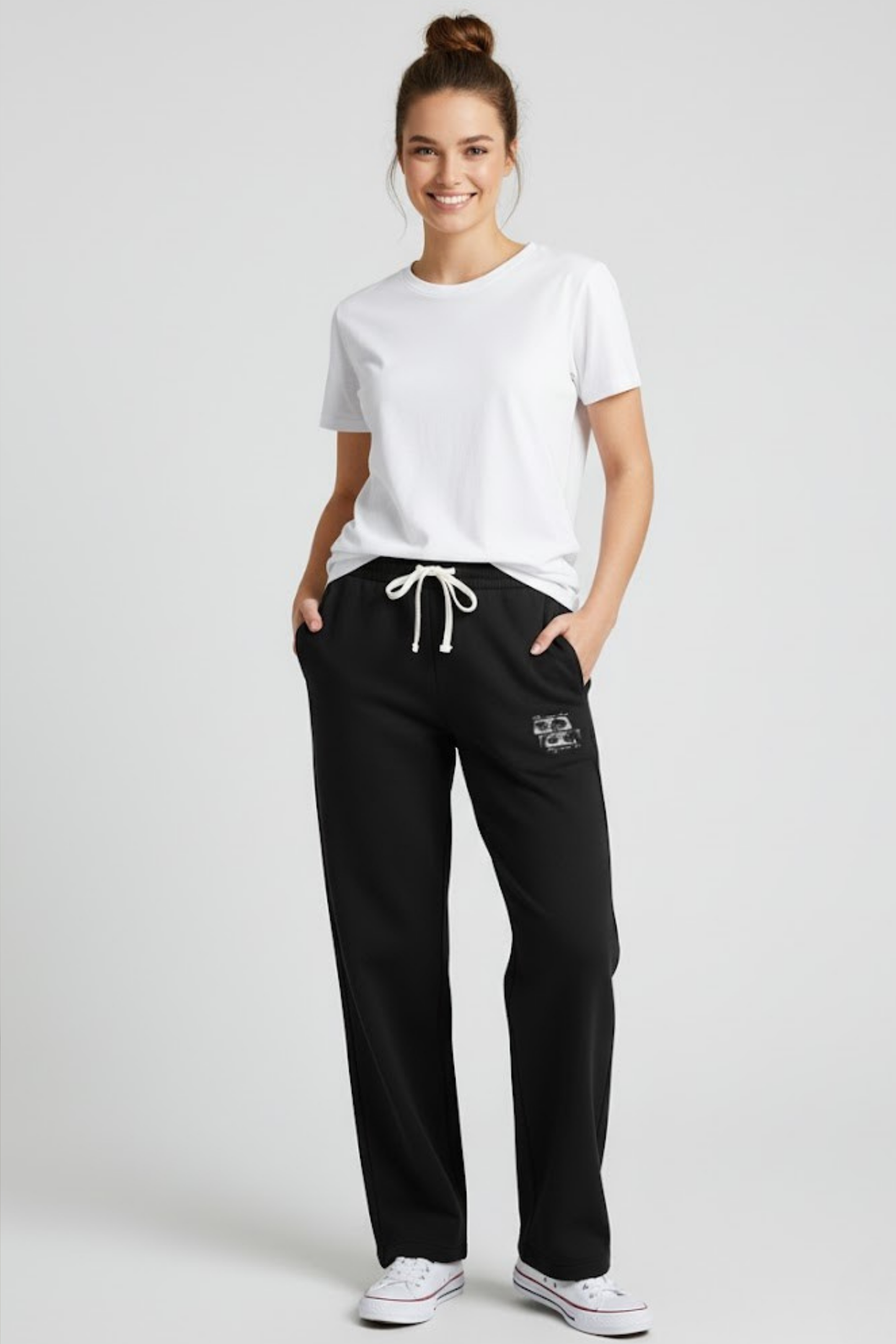 Observational Wide-Leg Sweatpants
