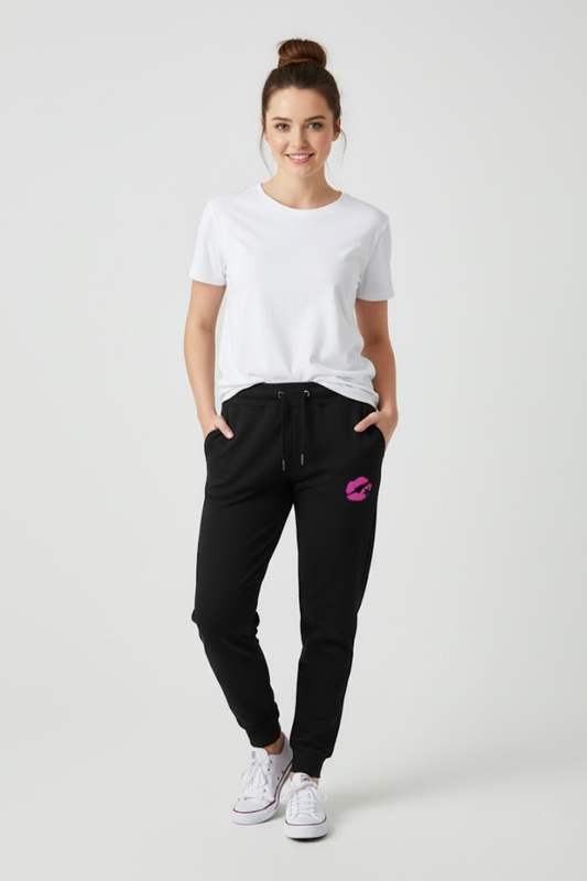 Kiss Off" Hot Pink Lip Graphic Joggers