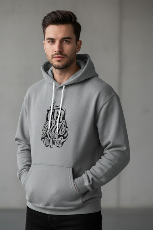 Get Rich or Die Tryin'" Script Graphic Hoodie