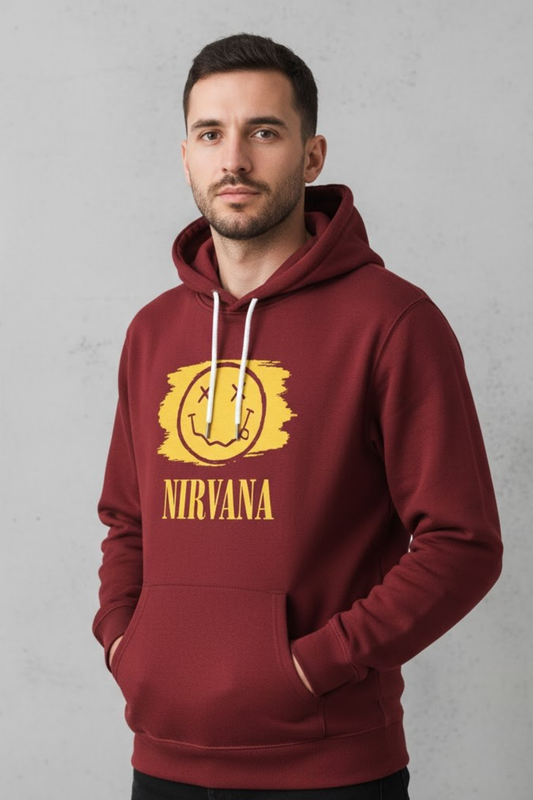 Nirvana Distressed Smiley Logo Hoodie