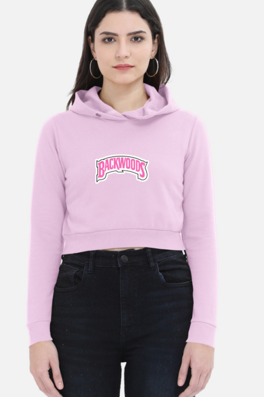 Backwoods" Pink Cropped Hoodie