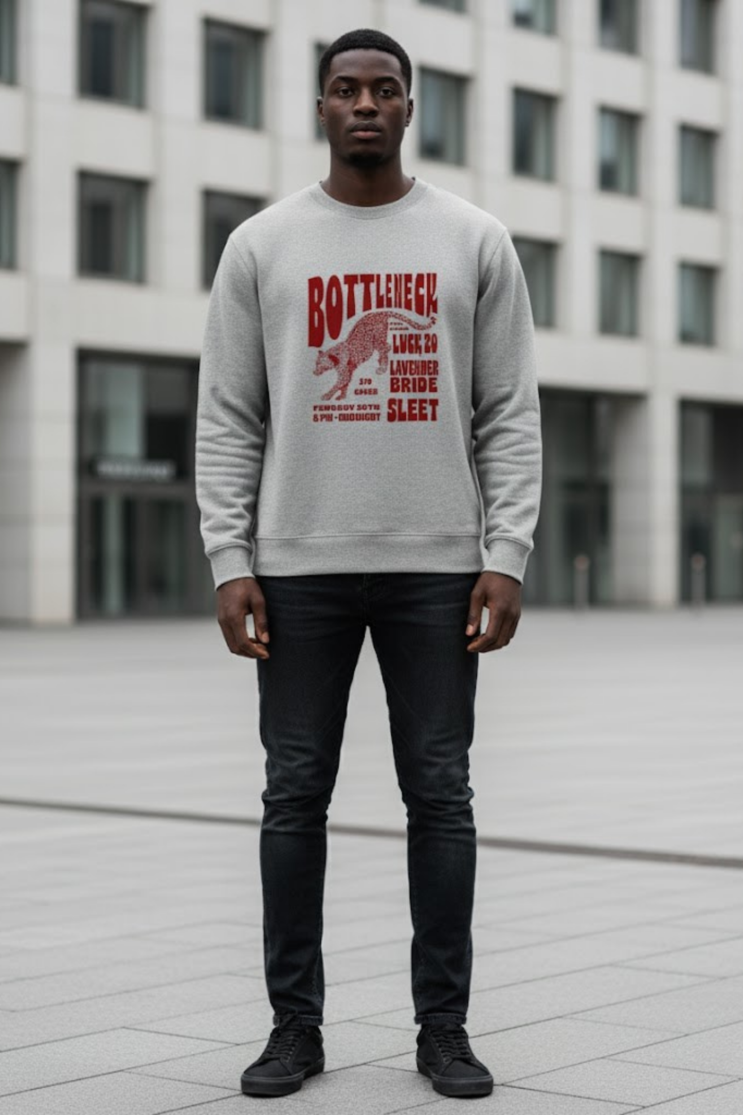 Leopard Grunge Band Poster Crewneck