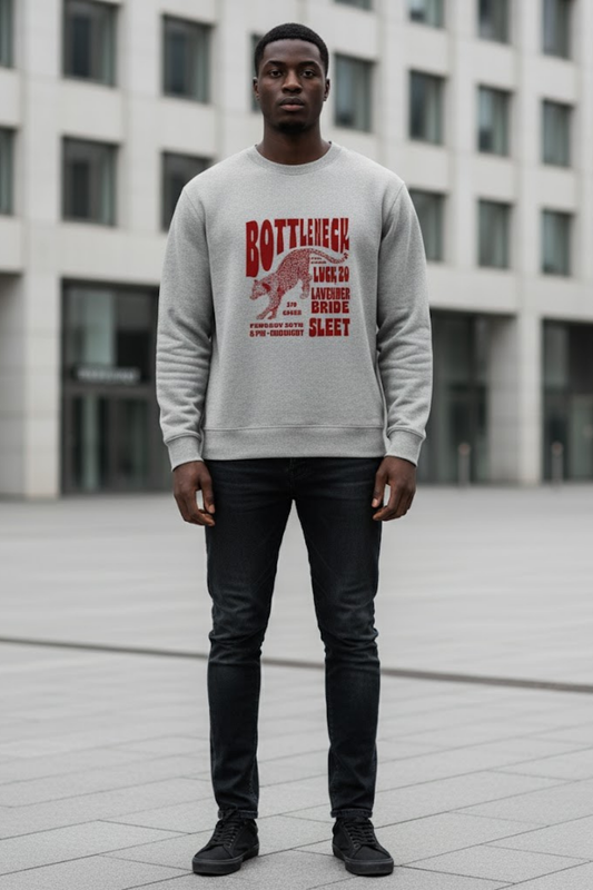 Leopard Grunge Band Poster Crewneck