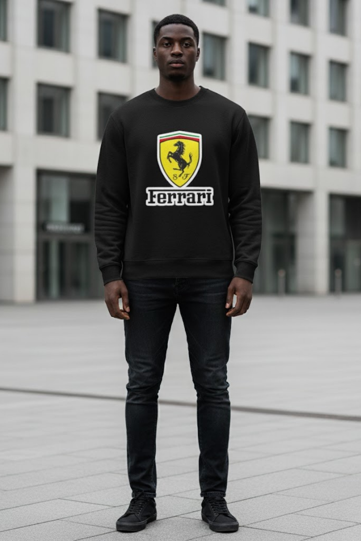 Iconic Ferrari Scudetto Shield Crewneck Sweatshirt