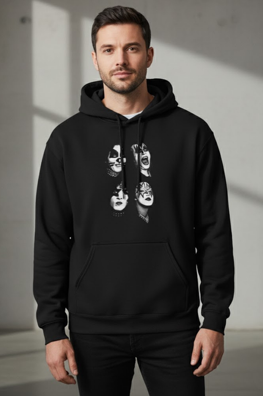 KISS Band Members Faces Black Hoodie