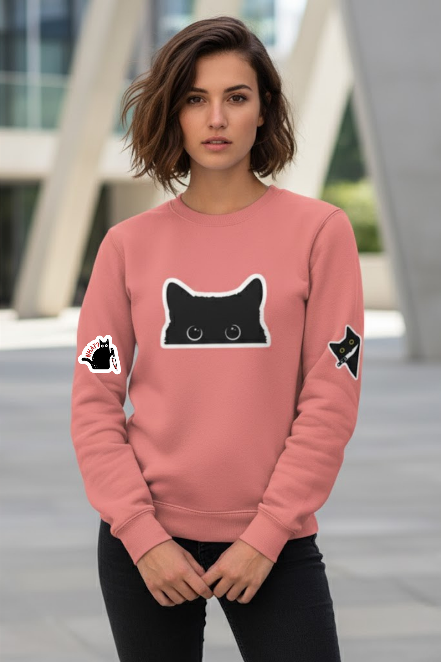 The Sneaky Cat Peeker Crewneck Sweatshirt