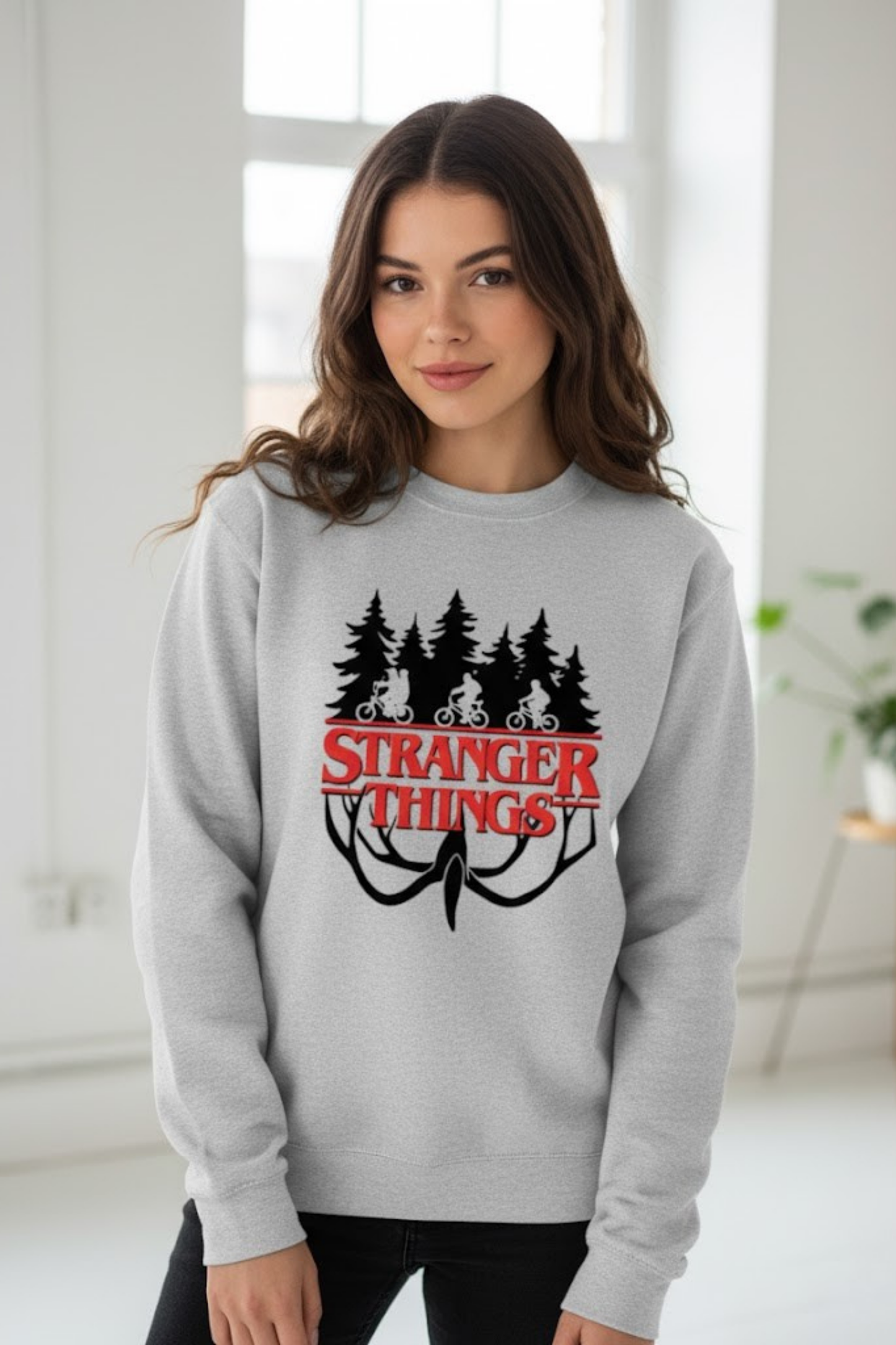 Stranger Things: Bike Ride & Logo Crewneck