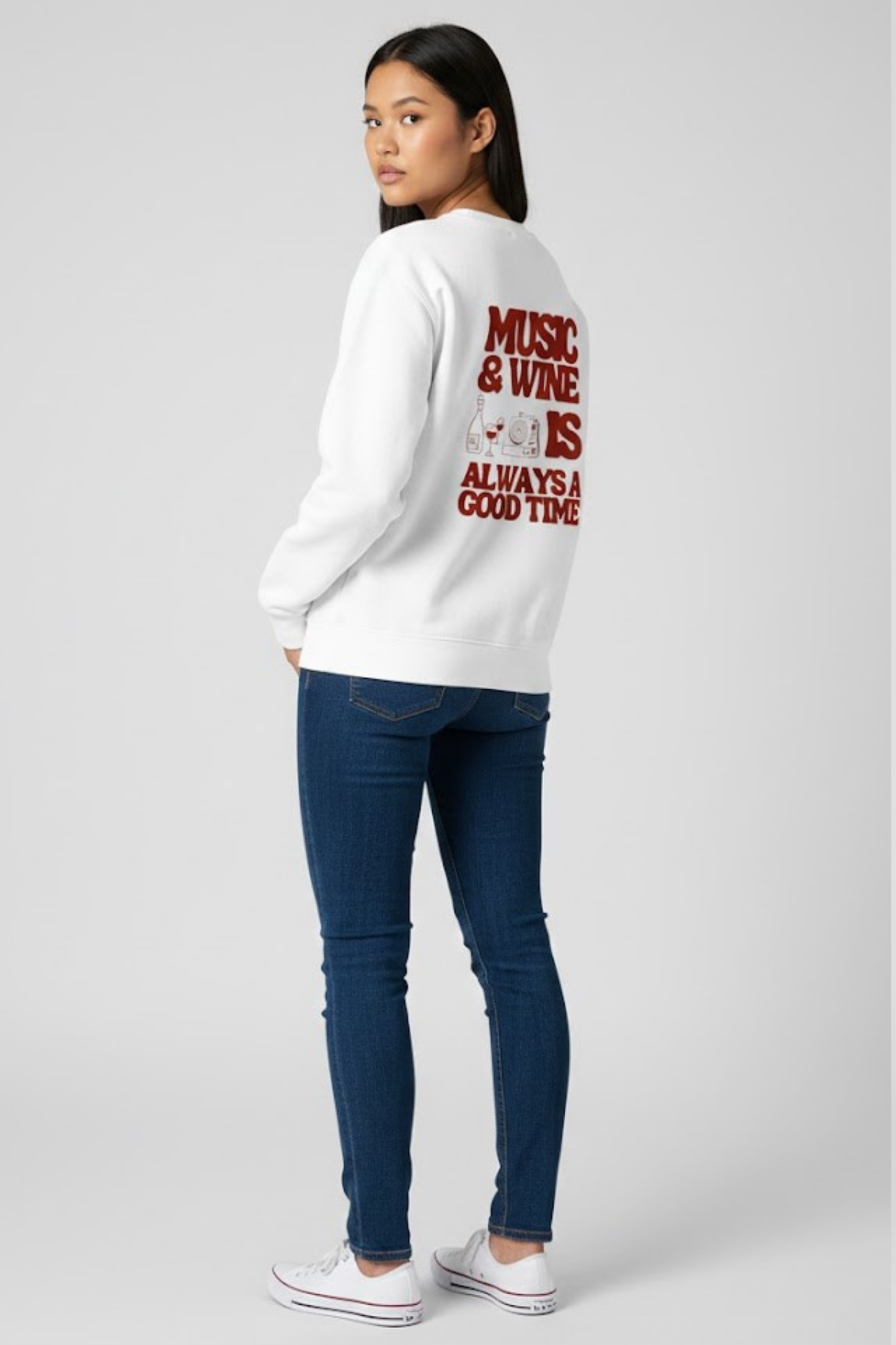 Music & Wine "Good Time" Retro Graphic Sweatshirt