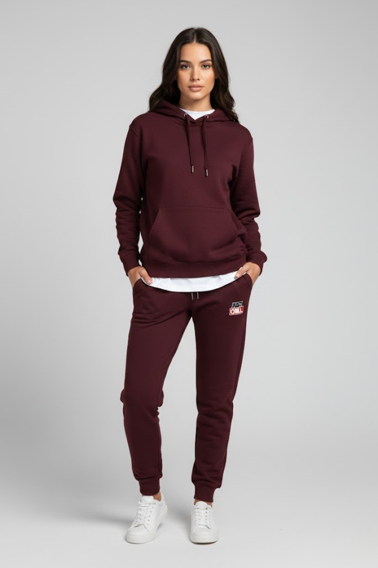 Just Chill" Embroidered  Fleece Joggers