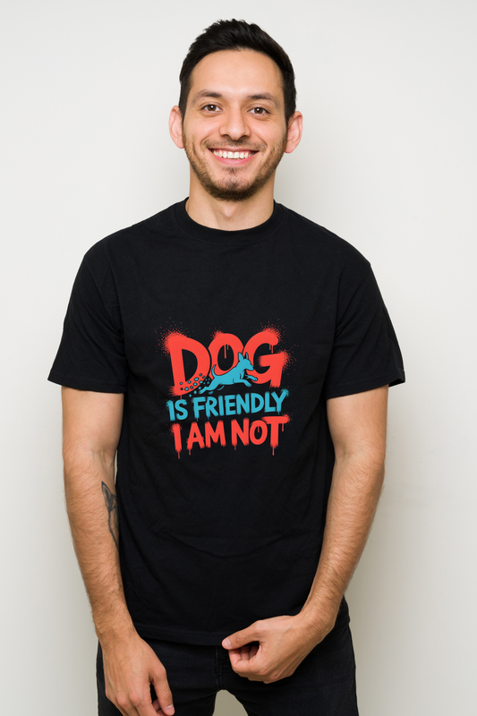 Dog Is Friendly, I Am Not" Bold Graphic Tee