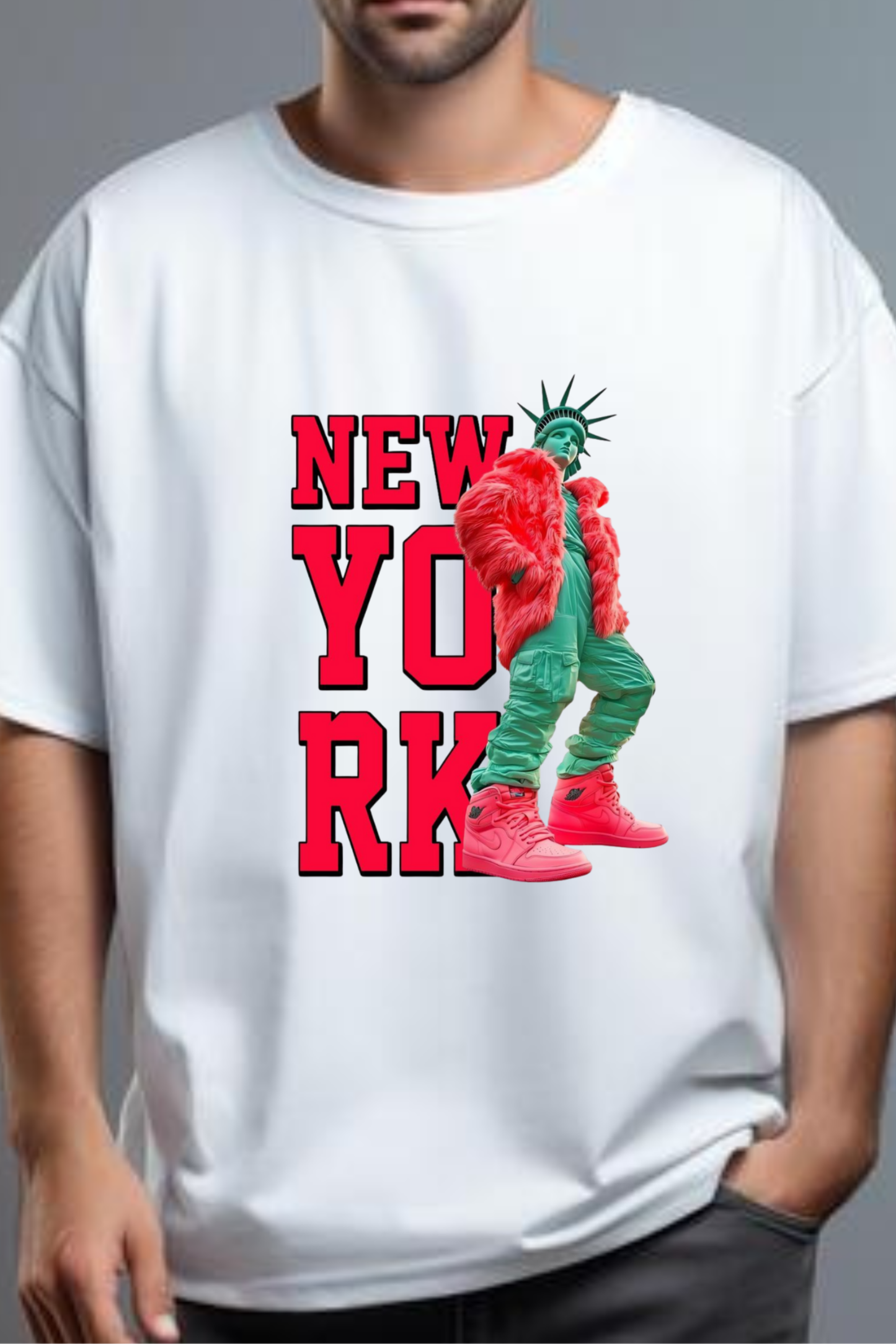 New York Street Statue Graphic Tee