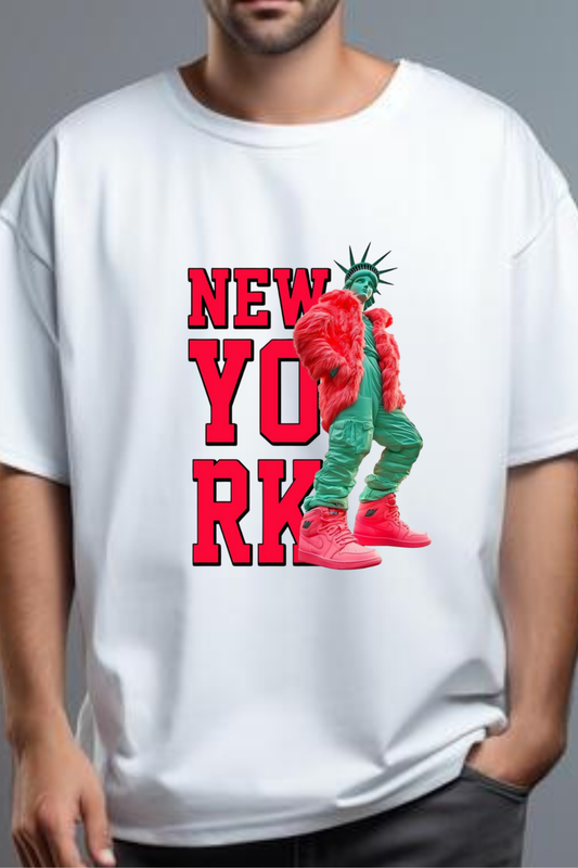 New York Street Statue Graphic Tee