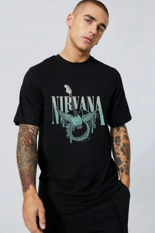 Nirvana Grunge Angel Guitar Tee – Eternal Sound