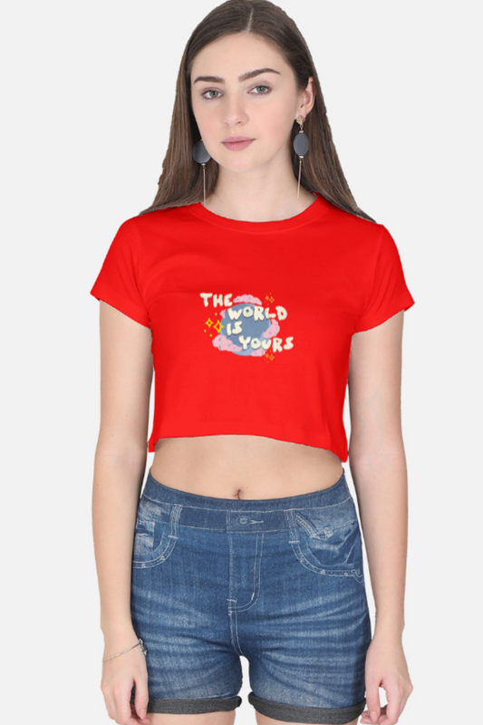 The World Is Yours” Graphic Cropped Tee