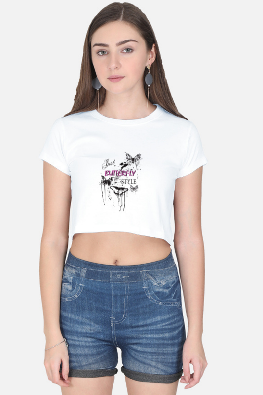 Cropped Graphic Tee - Butterfly Style