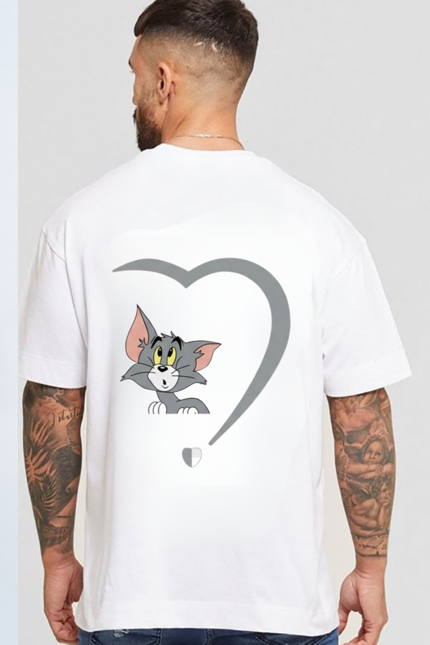 Caught in the Moment" Oversized Tee – Playful Cat Edition