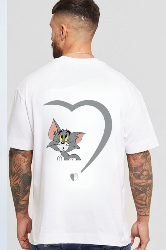 Caught in the Moment" Oversized Tee – Playful Cat Edition
