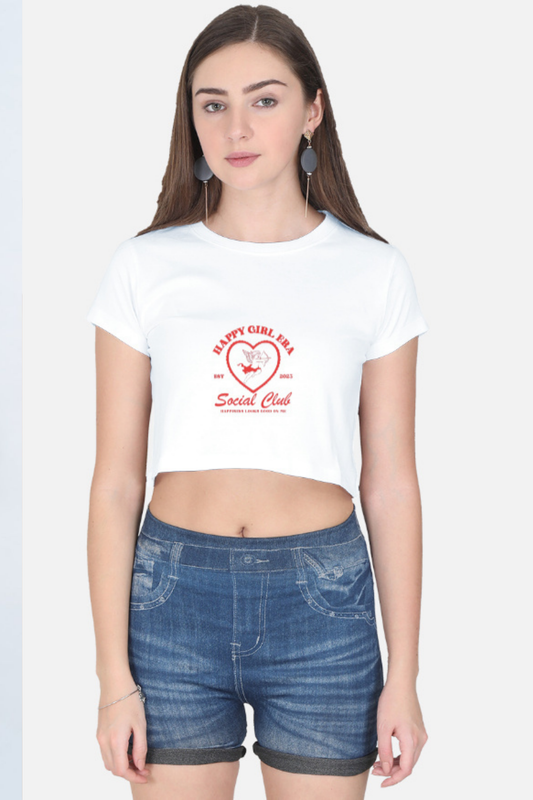 Happy Girl Era" Crop Tee – Social Club Edition