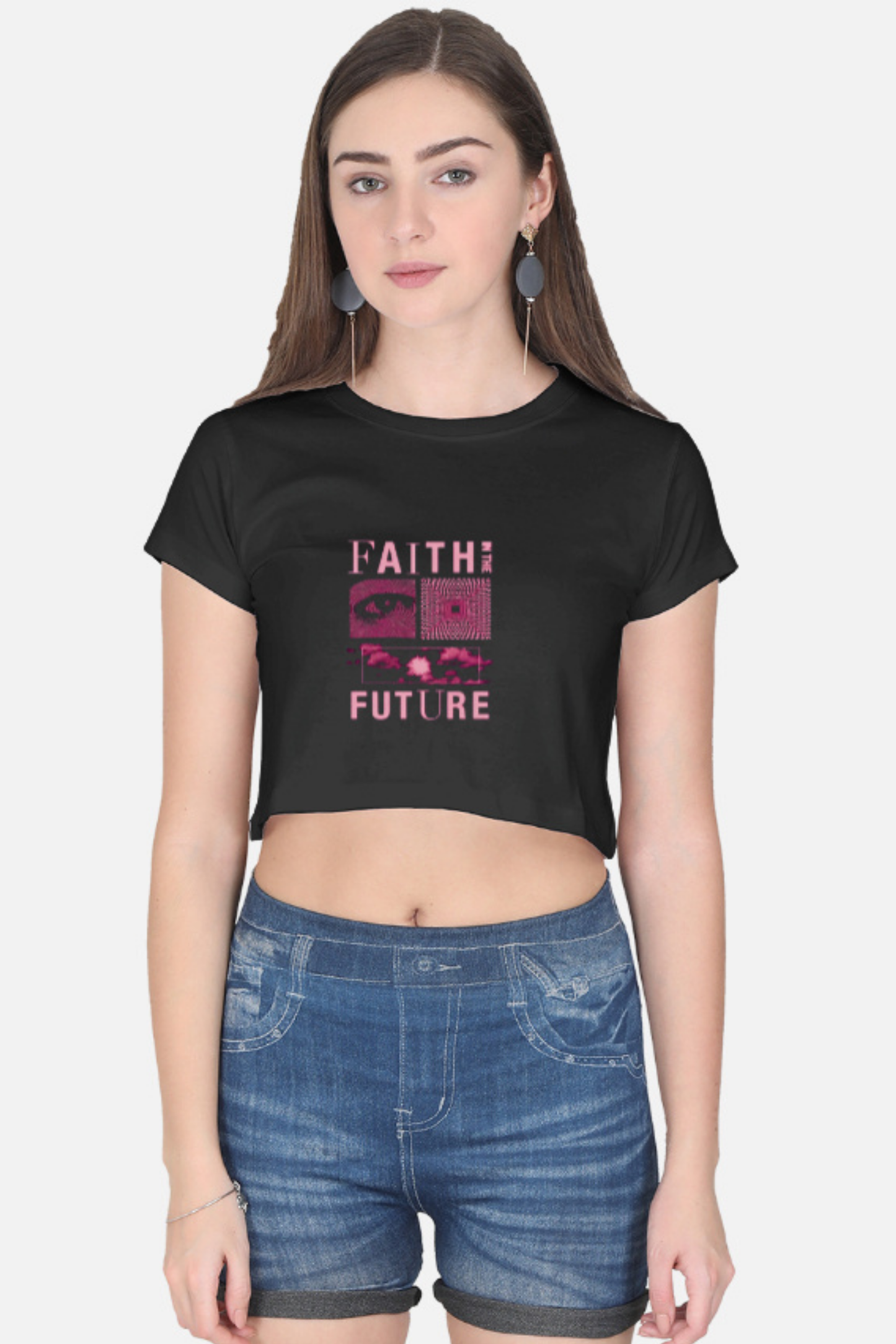 Faith in the Future" Graphic Crop Top