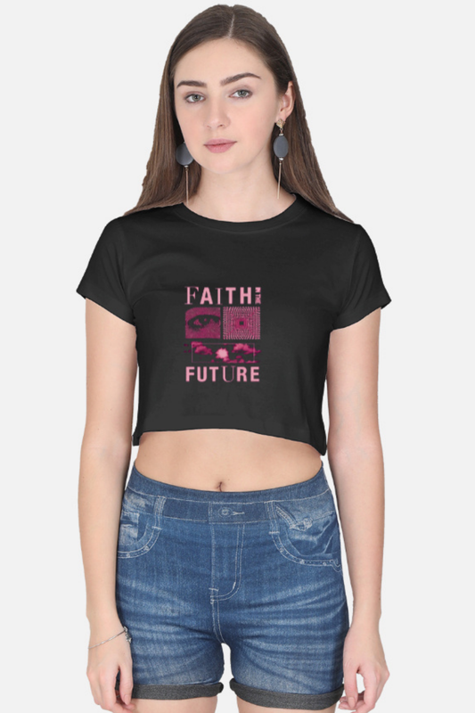 Faith in the Future" Graphic Crop Top