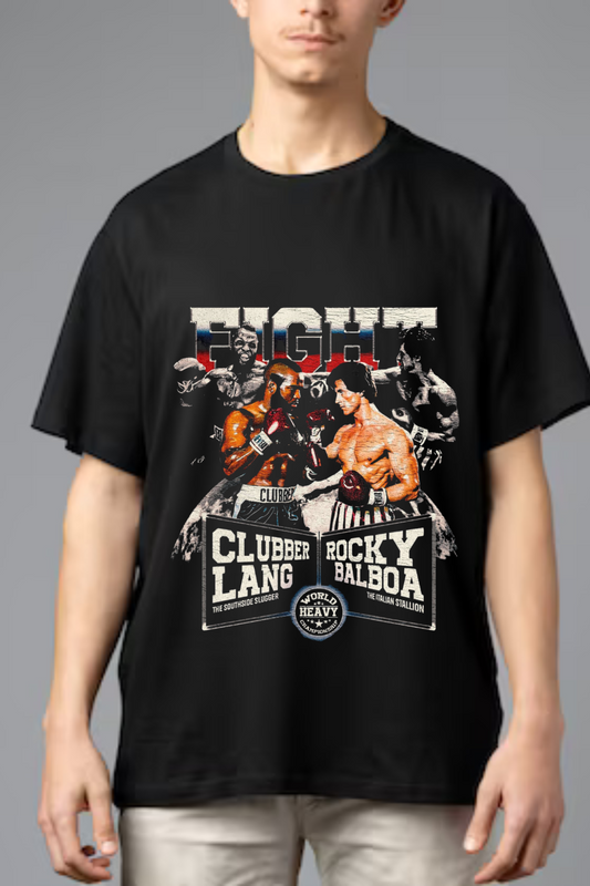 Alaseee x Rocky Balboa vs Clubber Lang – Boxing Legends Oversized Tee
