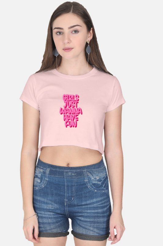 Alaseee “Girls Just Wanna Have Fun” Crop Tee