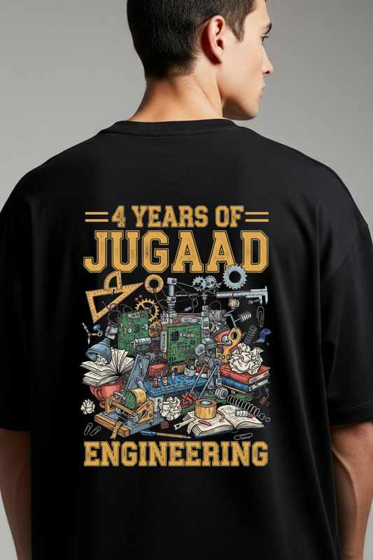 4 Years of Jugaad Engineering Oversized Graphic Tee