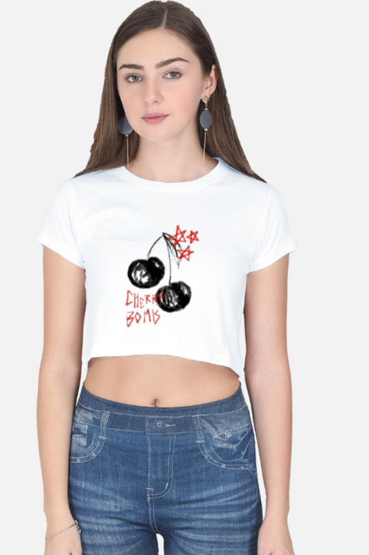 Cherry Bomb Graphic Crop Tee