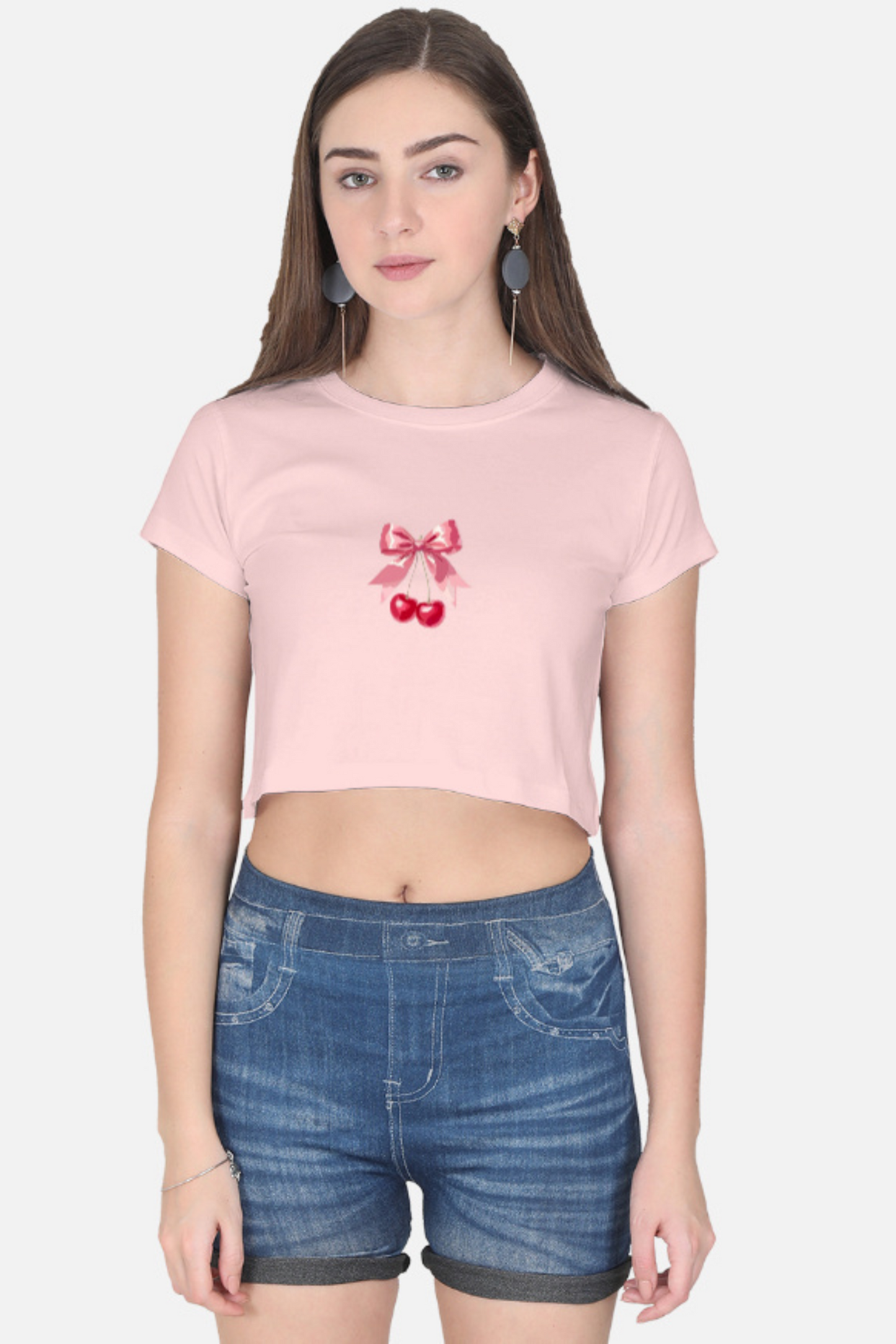 Cherry Bow Crop Tee