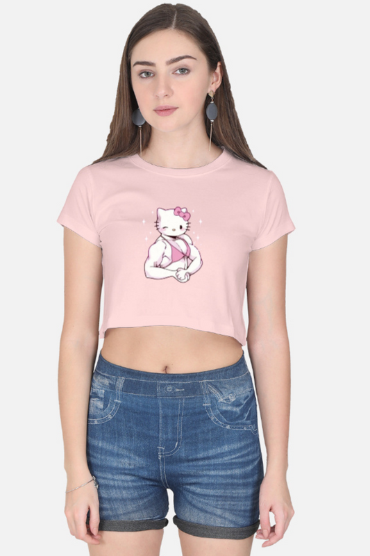 Kawaii Strong Kitty Crop Tee