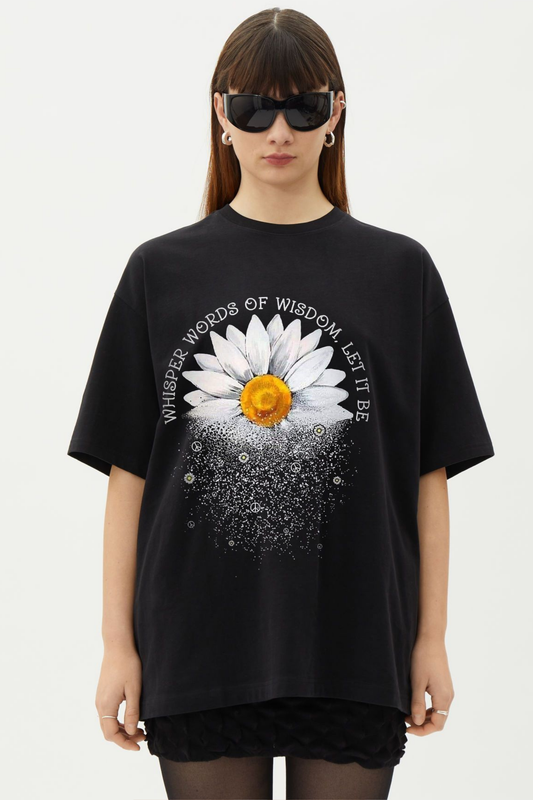 Let It Be" Daisy Graphic Tee